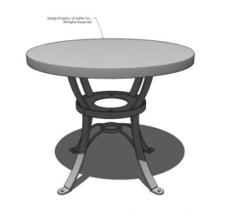 现代书桌圆形餐桌SU模型下载_sketchup草图大师SKP模型