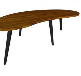 咖啡桌实木餐桌SU模型下载_sketchup草图大师SKP模型