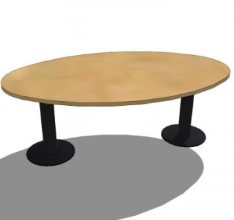 餐桌椭圆桌SU模型下载_sketchup草图大师SKP模型