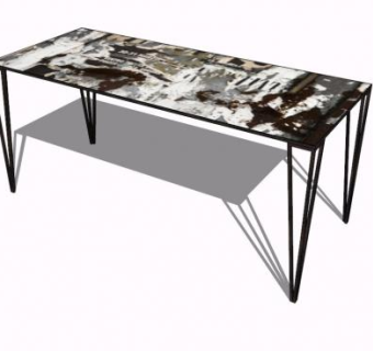 涂鸦设计餐桌SU模型下载_sketchup草图大师SKP模型