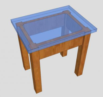 简易小餐桌SU模型下载_sketchup草图大师SKP模型