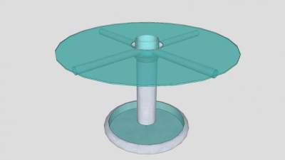 圆形玻璃餐桌SU模型下载_sketchup草图大师SKP模型