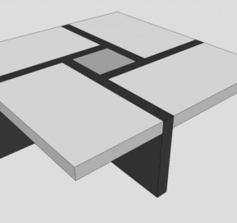 现代方形餐桌SU模型下载_sketchup草图大师SKP模型