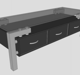 方形咖啡餐桌SU模型下载_sketchup草图大师SKP模型