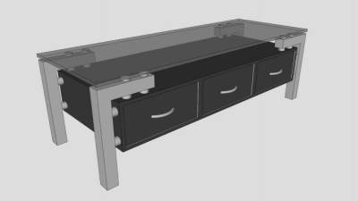 方形咖啡餐桌SU模型下载_sketchup草图大师SKP模型