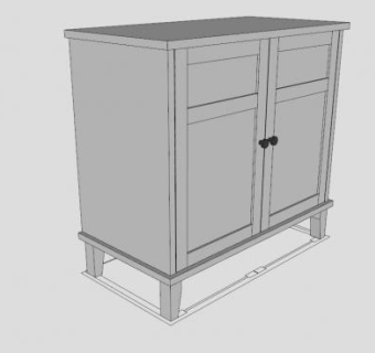 白色简约现代鞋柜SU模型下载_sketchup草图大师SKP模型