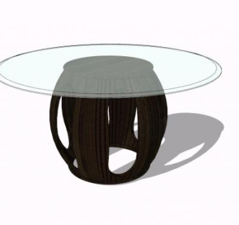 中式餐桌SU模型下载_sketchup草图大师SKP模型