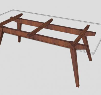 斯提科蒂玻璃餐桌SU模型下载_sketchup草图大师SKP模型