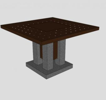 金属餐桌SU模型下载_sketchup草图大师SKP模型