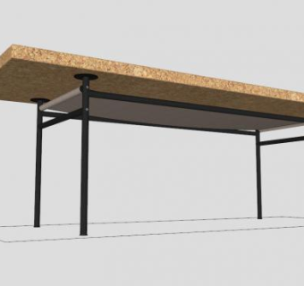 宜家方桌餐桌SU模型下载_sketchup草图大师SKP模型