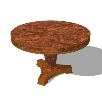 紫檀树节餐桌SU模型下载_sketchup草图大师SKP模型