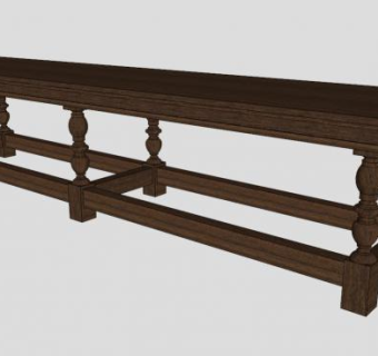 英国查尔斯二世餐桌SU模型下载_sketchup草图大师SKP模型