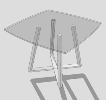 玻璃水滴柠檬餐桌SU模型下载_sketchup草图大师SKP模型