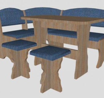 布艺角落餐桌SU模型下载_sketchup草图大师SKP模型