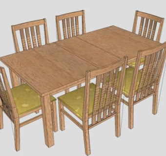 橡木餐座SU模型下载_sketchup草图大师SKP模型