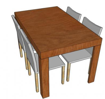 安大略餐桌SU模型下载_sketchup草图大师SKP模型