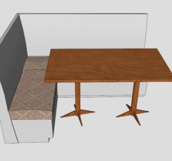 转角餐桌SU模型下载_sketchup草图大师SKP模型