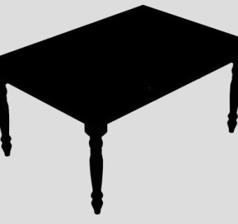 黑色方桌餐桌SU模型下载_sketchup草图大师SKP模型