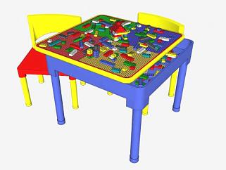 <em>儿童</em>桌玩具桌椅<em>SU模型</em>下载_sketchup草图大师SKP模型
