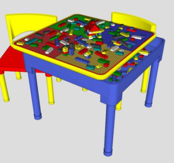 儿童桌玩具桌椅SU模型下载_sketchup草图大师SKP模型