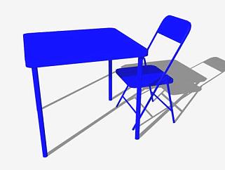 可折叠儿童桌椅SU模型下载_sketchup草图大师SKP模型
