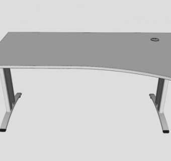 现代白色电脑办公桌SU模型下载_sketchup草图大师SKP模型