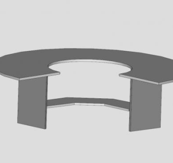 圆形白色会议桌SU模型下载_sketchup草图大师SKP模型