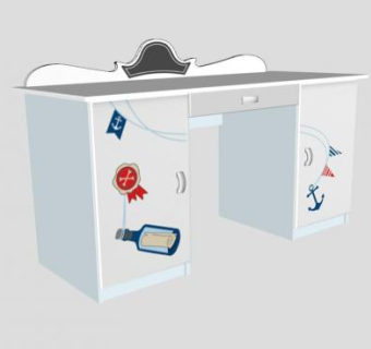 现代白色会议桌SU模型下载_sketchup草图大师SKP模型