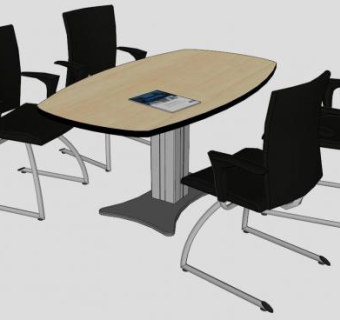 现代CGM会议桌SU模型下载_sketchup草图大师SKP模型