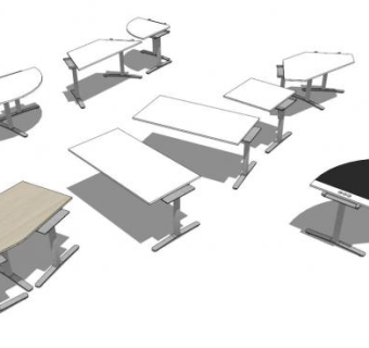 现代会议桌SU模型下载_sketchup草图大师SKP模型