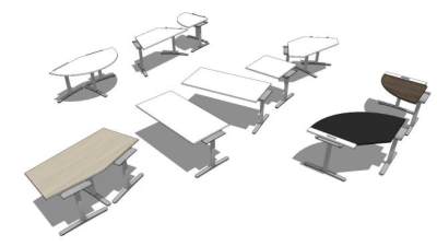 现代会议桌SU模型下载_sketchup草图大师SKP模型