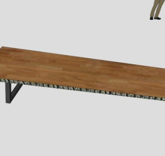 圆木会议桌SU模型下载_sketchup草图大师SKP模型