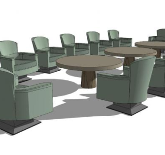 现代会议室桌椅SU模型下载_sketchup草图大师SKP模型