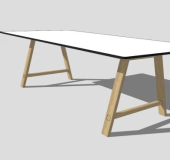 现代安徒生会议桌SU模型下载_sketchup草图大师SKP模型