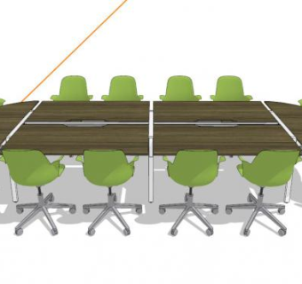 大型会议桌会议室SU模型下载_sketchup草图大师SKP模型