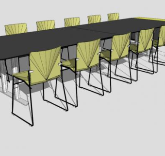 会议桌美联社椅子SU模型下载_sketchup草图大师SKP模型