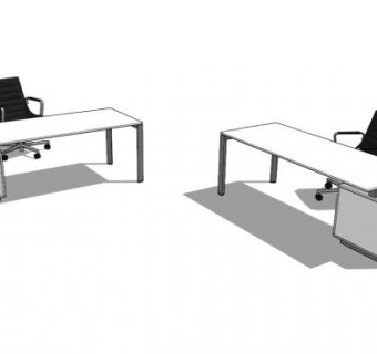 现代办公桌SU模型下载_sketchup草图大师SKP模型