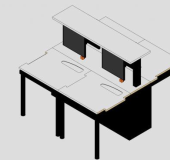 办公桌阀座电脑桌SU模型下载_sketchup草图大师SKP模型