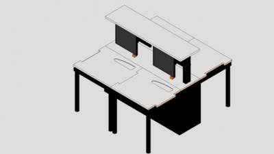 办公桌阀座电脑桌SU模型下载_sketchup草图大师SKP模型