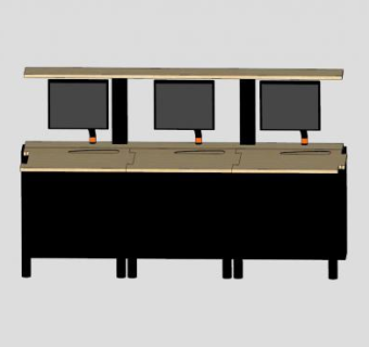 实木枫树办公桌SU模型下载_sketchup草图大师SKP模型