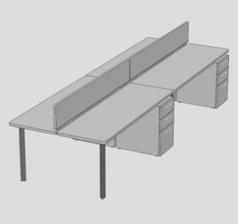 办公室板式办公桌SU模型下载_sketchup草图大师SKP模型