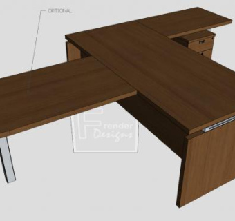 带有移动基座办公桌SU模型下载_sketchup草图大师SKP模型