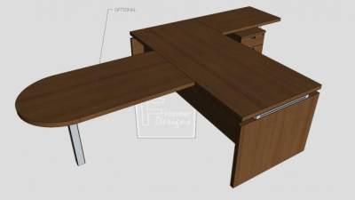 带有移动基座办公桌SU模型下载_sketchup草图大师SKP模型