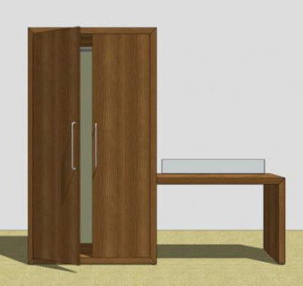 办公桌子衣柜SU模型下载_sketchup草图大师SKP模型