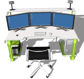 家用办公室办公桌SU模型下载_sketchup草图大师SKP模型