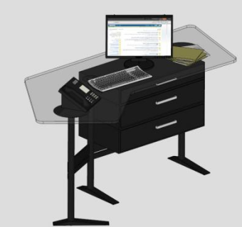 玻璃办公桌椅SU模型下载_sketchup草图大师SKP模型