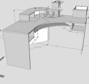 现代板式办公电脑桌SU模型下载_sketchup草图大师SKP模型