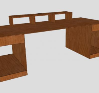 录音办公桌SU模型下载_sketchup草图大师SKP模型