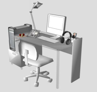 布兰登办公桌SU模型下载_sketchup草图大师SKP模型