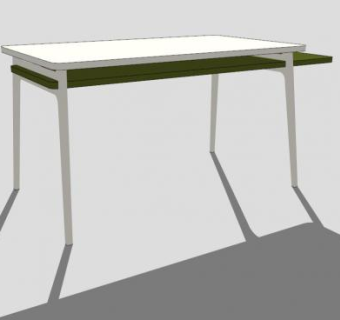 现代木制办公桌SU模型下载_sketchup草图大师SKP模型